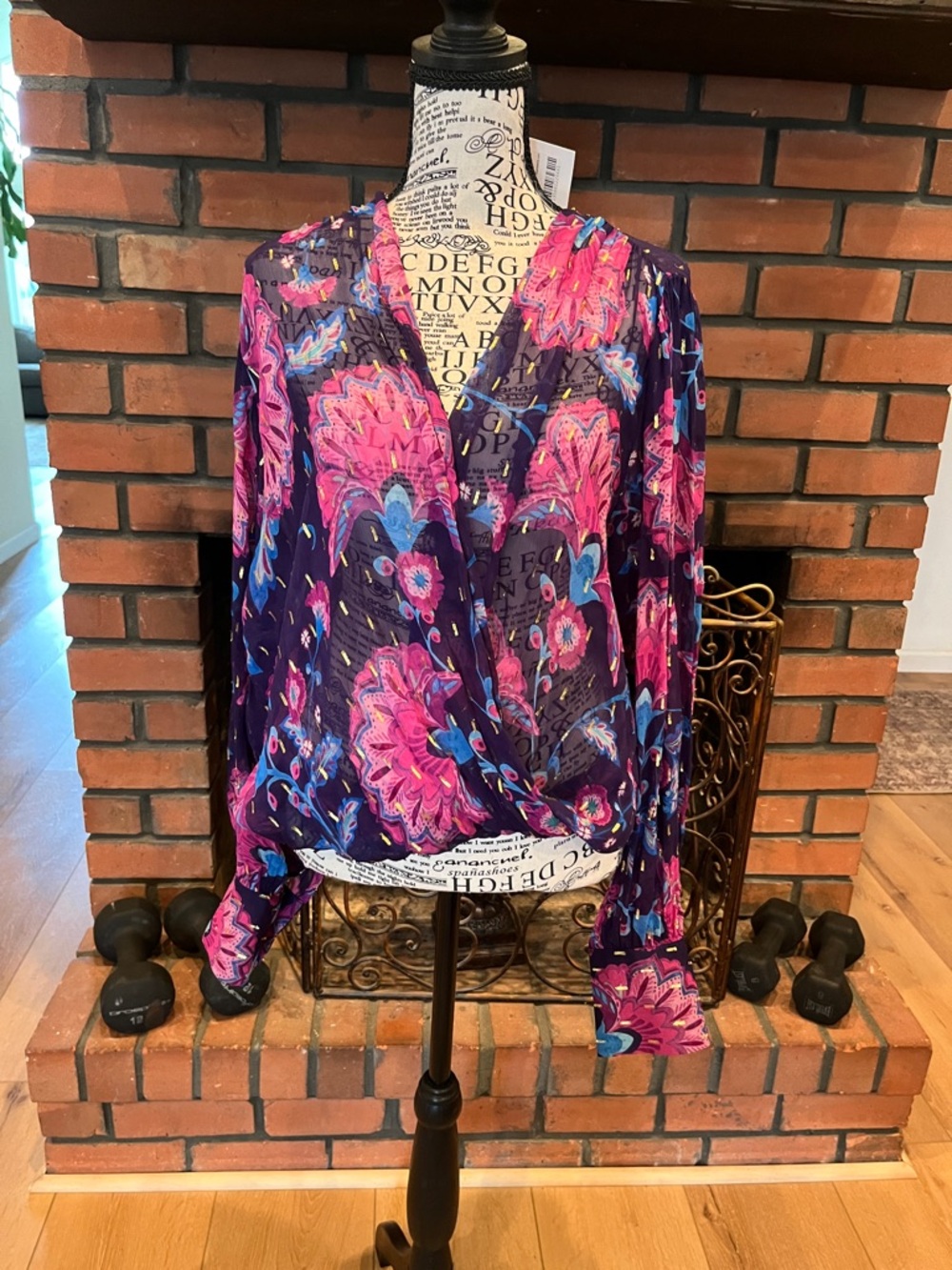 Fifteen Twenty Floral  Cross over top new with Tag with Sale Sticker